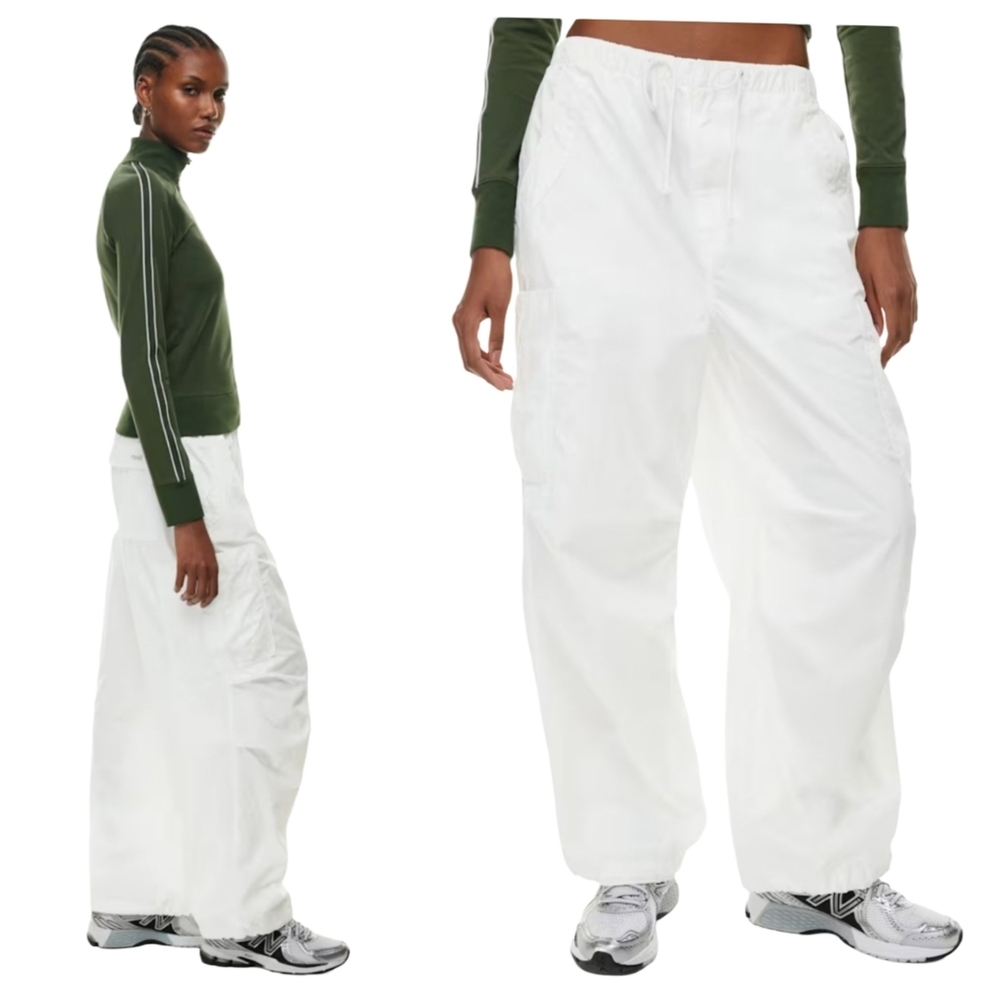 Aritzia TNA Stunt Parachute Pants White Baggy Utility Streetwear Women’s XS - Picture 17 of 17